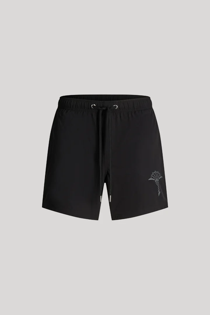Leads to product detail page "Swim shorts in black"