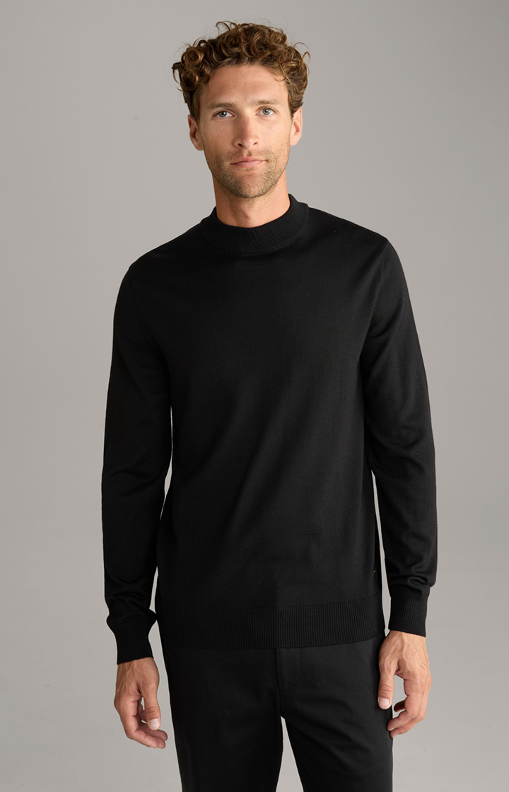 Sweter Davide z wełny merino w kolorze czarnym