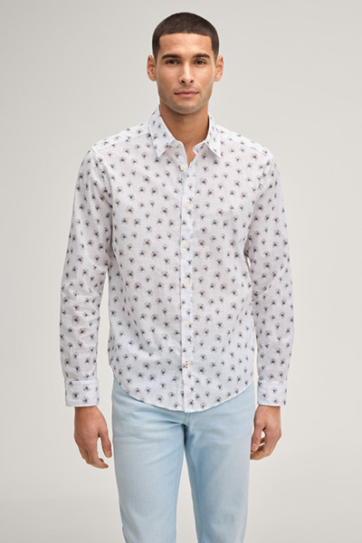 Hemd Hanson in Weiß gemustert