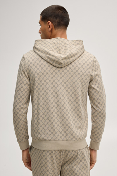 Cornflower Beige Hooded Sweatshirt Jacket