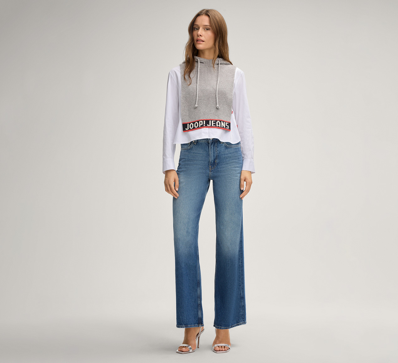 JOOP! presents the product Krota Knitted Hoodie in Light Grey from the category Knitwear