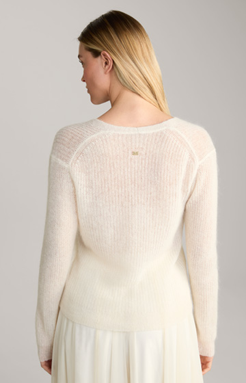 Sweter z mieszanki alpaki w kolorze kremowym
