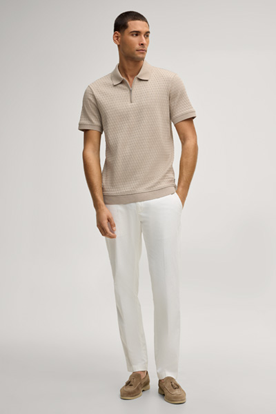 Franciscojose zip polo shirt in structured beige