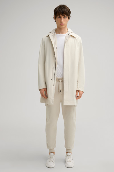 Dillon Nylon Travel Coat in Off-White