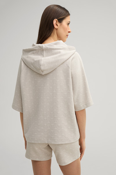 Taisa Hoodie Shirt in Beige/Ecru