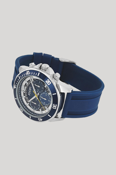 Leads to product detail page "Chronograph in silver/navy"