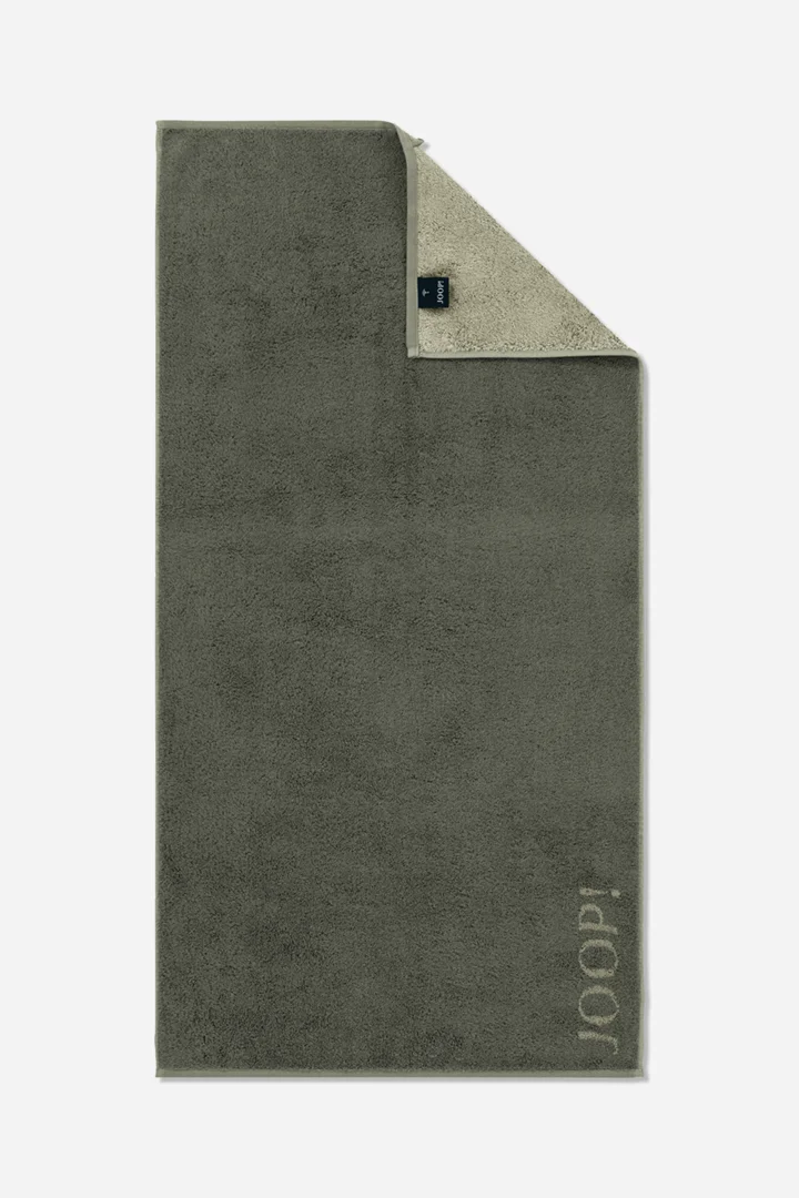 Leads to product detail page "JOOP! CONTOUR DOUBLEFACE towel in olive"