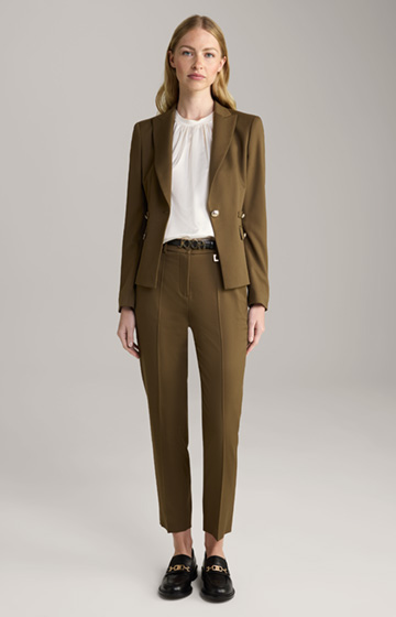 Shop the Look: twill crepe pantsuit in olive