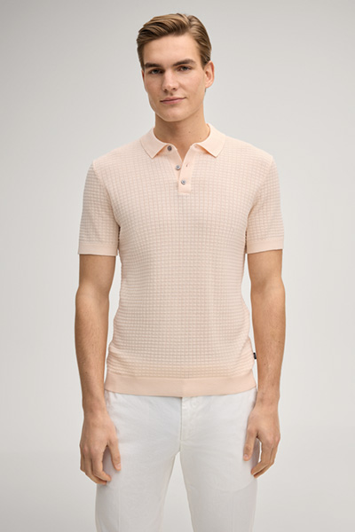 Vanceo polo shirt in structured apricot