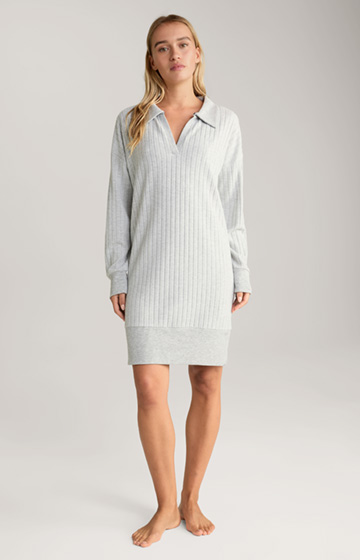 Loungewear Longshirt in Grau meliert