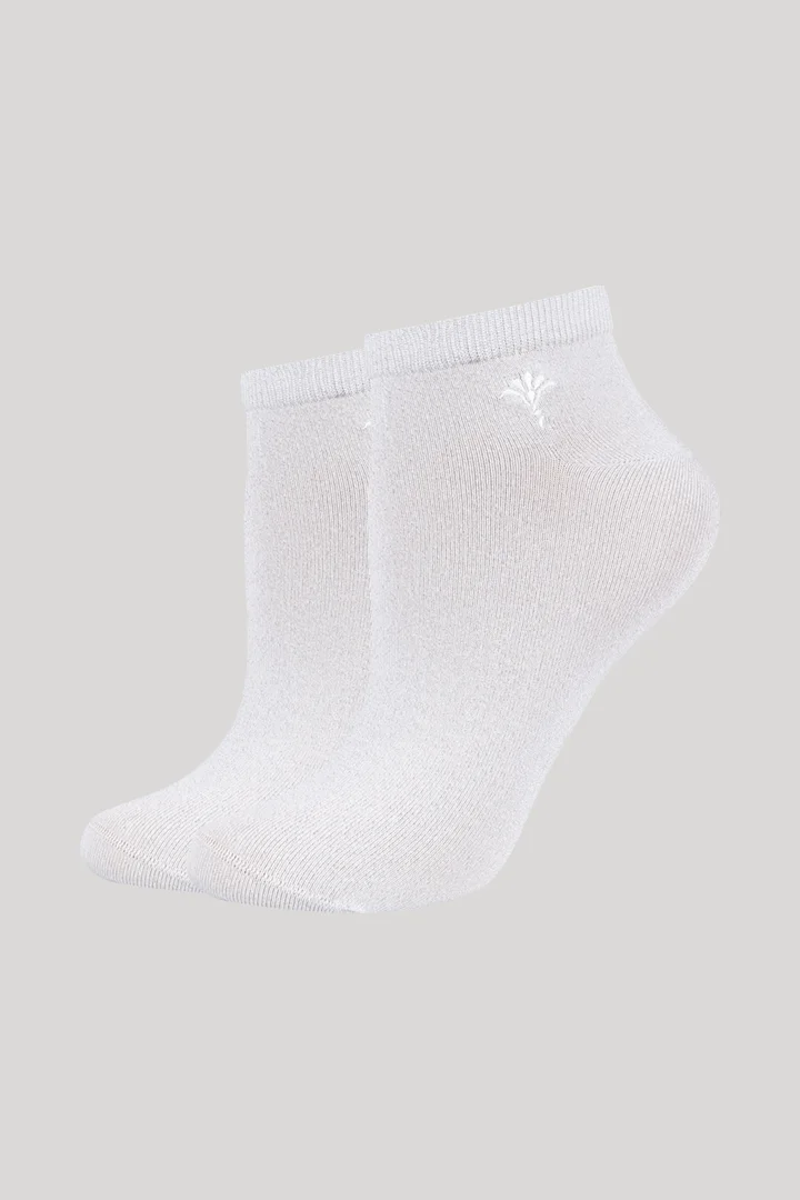 Leads to product detail page "2-pack of for your daily glam sneaker socks in white"