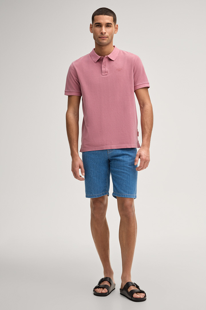 Leads to product detail page "Ambrosian polo shirt in dusky pink"