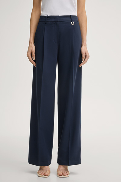 Paris Pleated Trousers in Navy