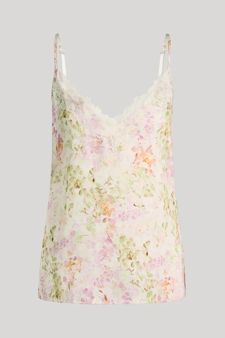 Leads to product detail page "Loungewear top camisole in cream/rose floral"