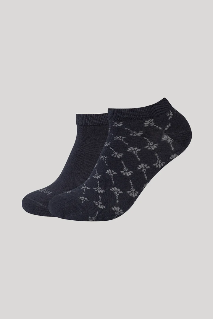 Führt zu Produktdetailseite „2-er-Pack Unisex Premium Sneaker-Socken in Navy/Navy gemustert"