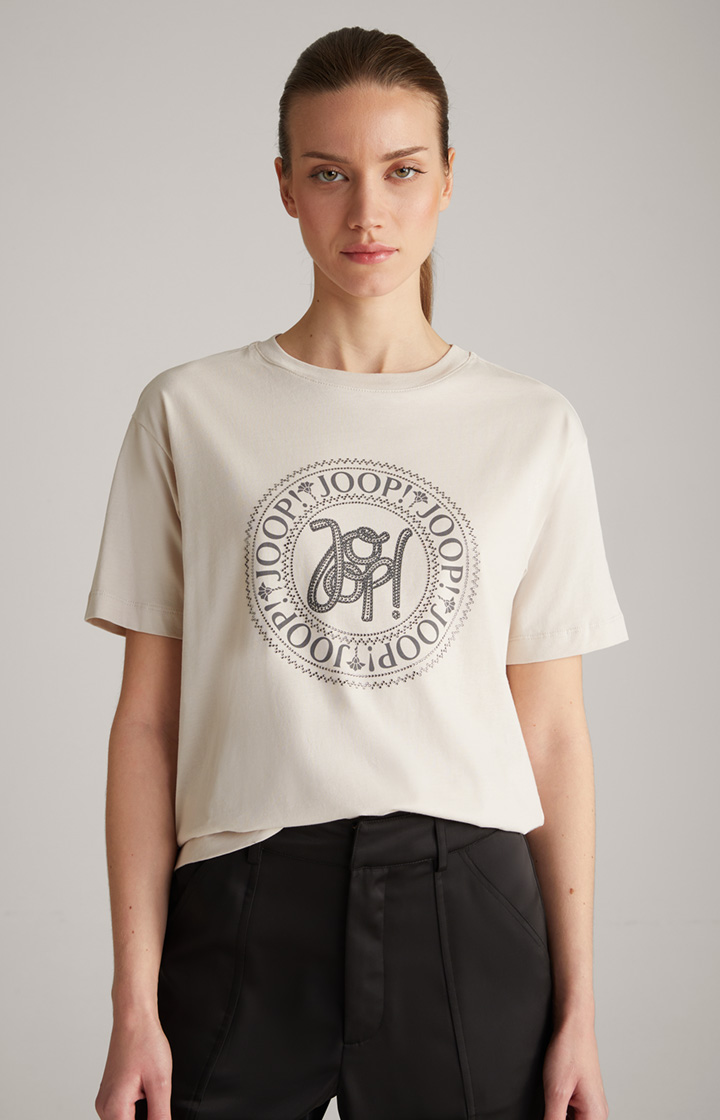 Baumwoll-T-Shirt in Beige