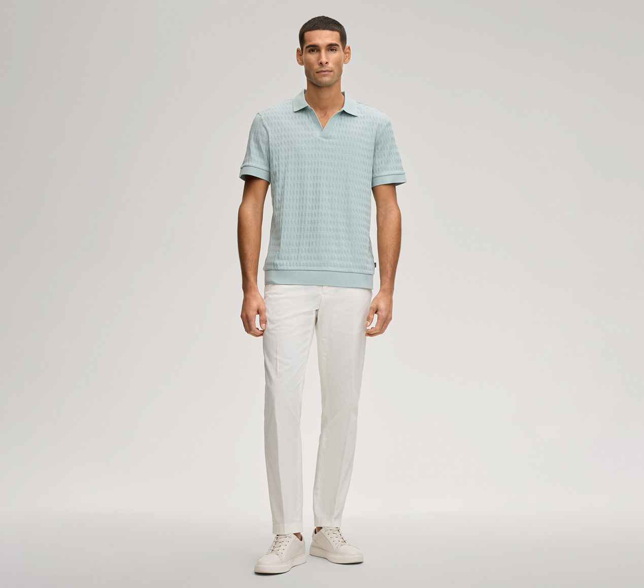 JOOP! präsentiert das Produkt Poloshirt Cleison in Salbei strukturiert aus der Kategorie T-Shirts & Sweats