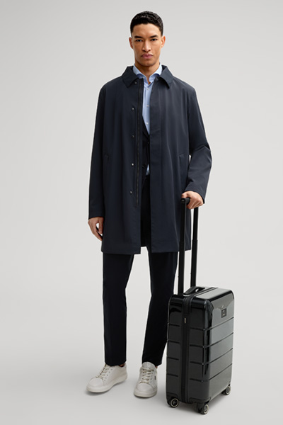 Dillon Nylon Travel Coat in Navy