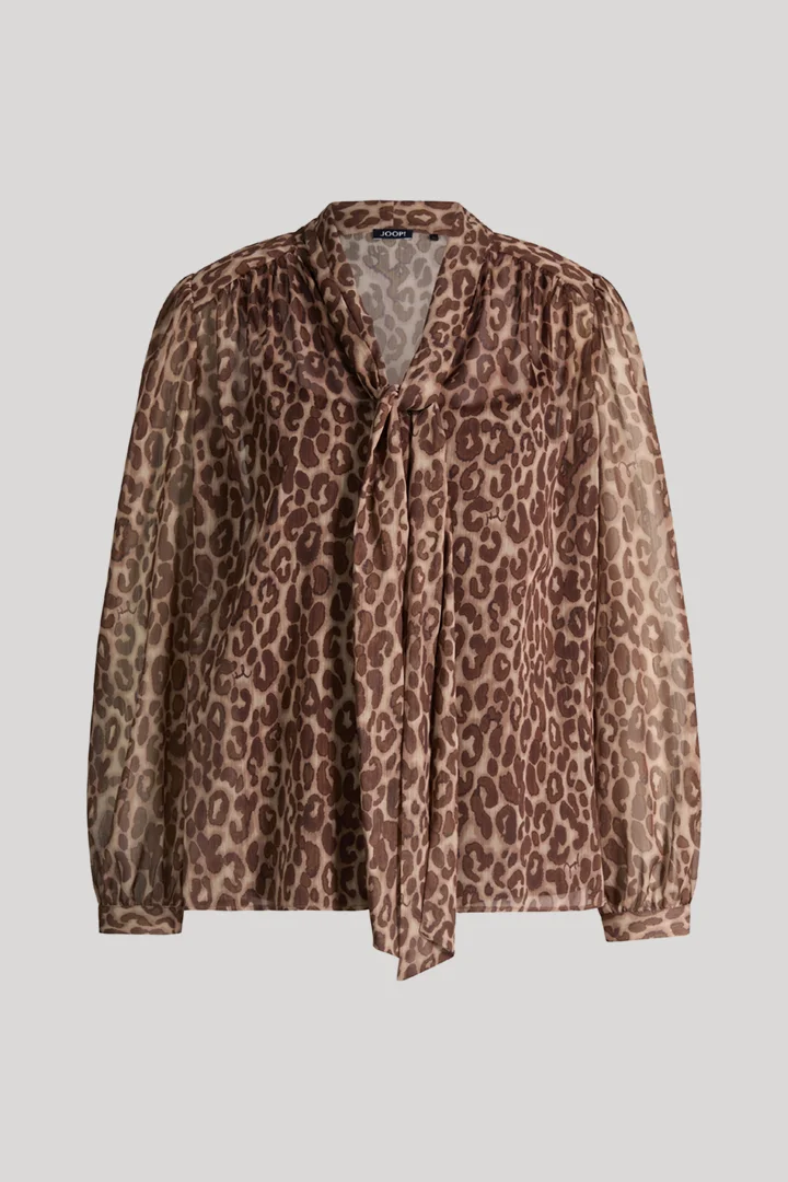 Bettina blouse in beige/brown leopard print