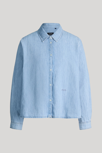 Urmina denim blouse in light washed denim blue