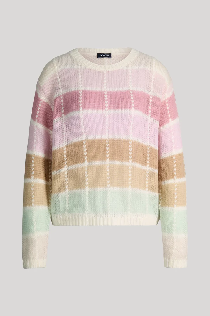 Pullover Kulti in Rosé/Hellbraun kariert