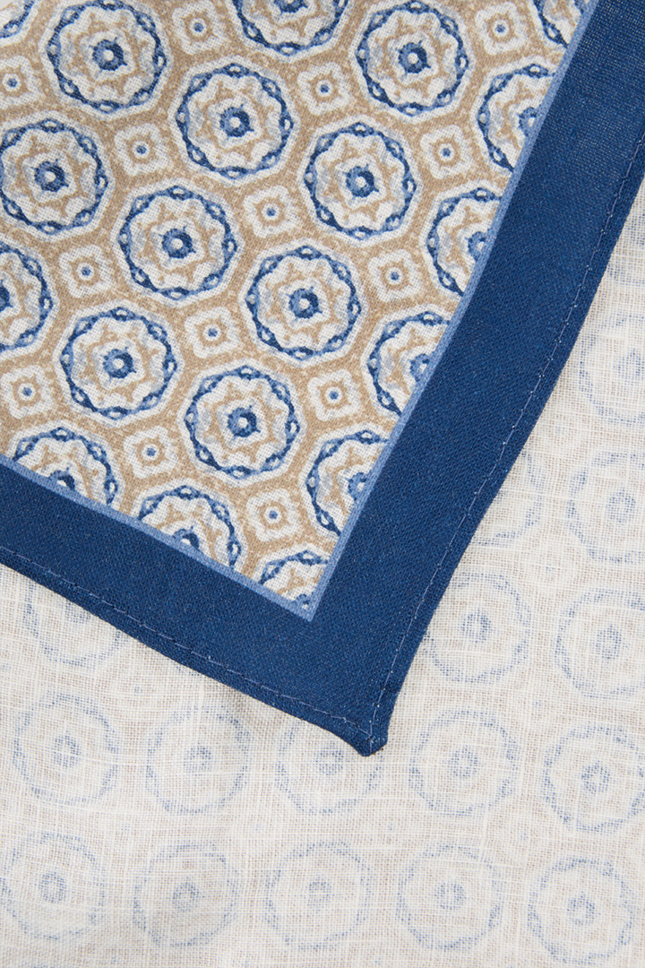 Silk Pocket Square in a Blue Pattern