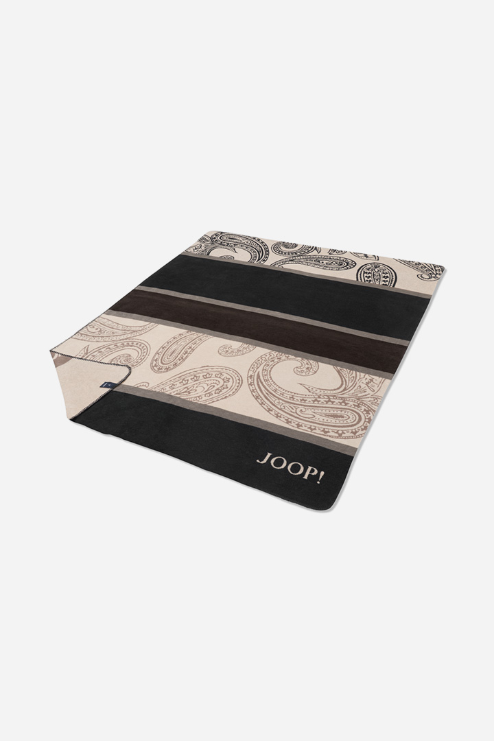 Führt zu Produktdetailseite „Wohndecke JOOP! PAISLEY STRIPES in Schwarz, 150 x 200 cm"