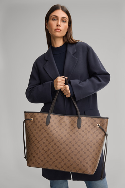 Mazzolino Lara Cornflower Shopper in Brown