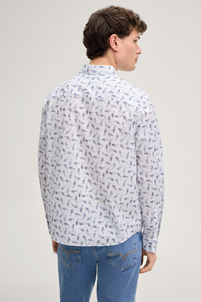 Hemd Hansen in Weiß gemustert