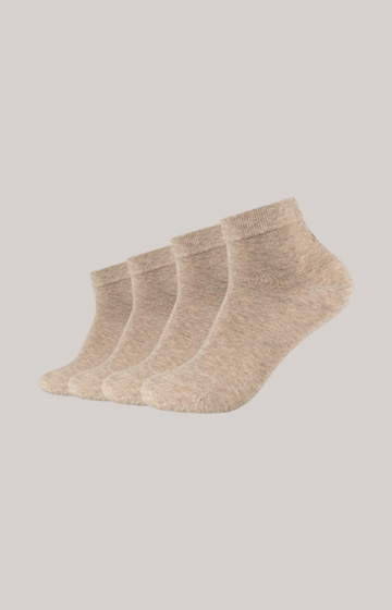 4er-Pack Socken in Sand meliert