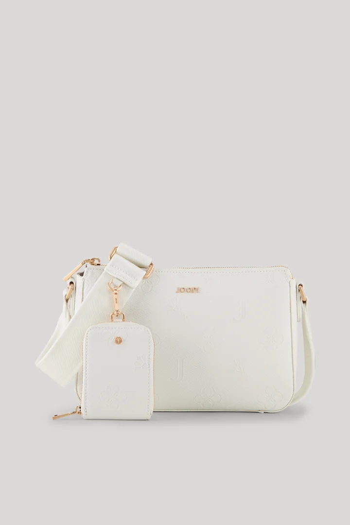 Führt zu Produktdetailseite „Schultertasche Decoro Edition Jasmina in Weiß geprägt"