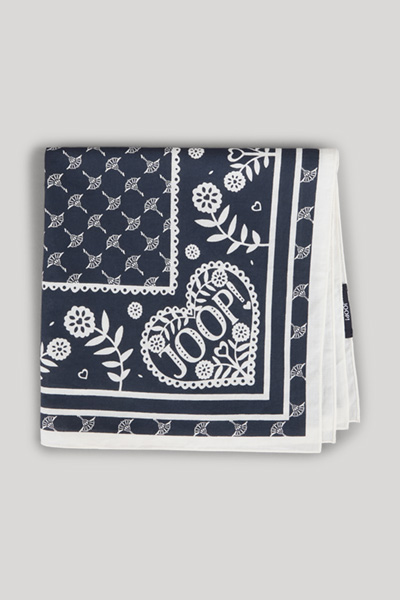 Asta Scarf in a Dark Blue/Ecru Pattern