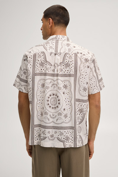 Kurzarm-Hemd Hanes in Beige gemustert