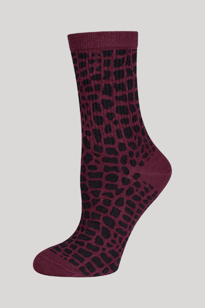 Socks in Bordeaux Red