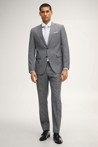 Brad Modular Suit Trousers in Grey Textured