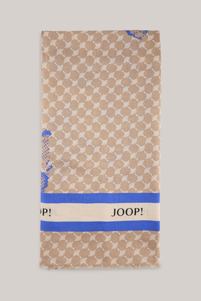 Scarf in a Brown/Blue Pattern