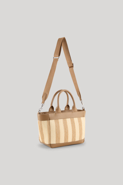 Führt zu Produktdetailseite „Handtasche Calduccio Spiaggia Yvette in Beige/Hellbraun gestreift"