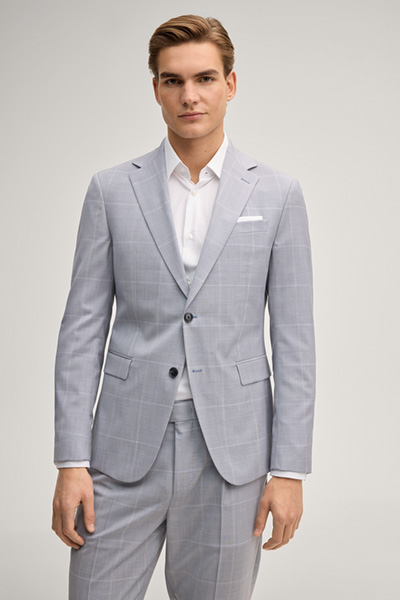 Hodge modular jacket in light blue check