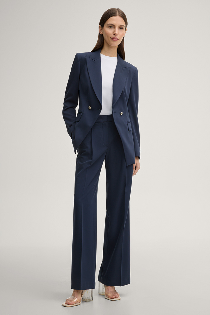 Leads to product detail page "Paris Pleated Trousers in Navy"