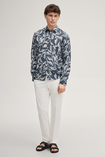 Hemd Matty in Navy gemustert