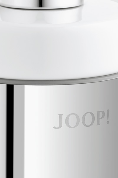 JOOP! CHROMELINE Soap Dispenser in Chrome/White Ceramic