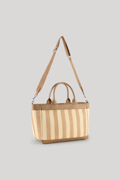 Führt zu Produktdetailseite „Handtasche Calduccio Spiaggia Yvette in Beige/Hellbraun gestreift"