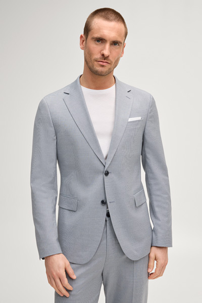 Leads to product detail page "Hodge modular jacket in light blue check"