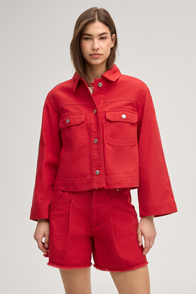 Inoa denim jacket in red