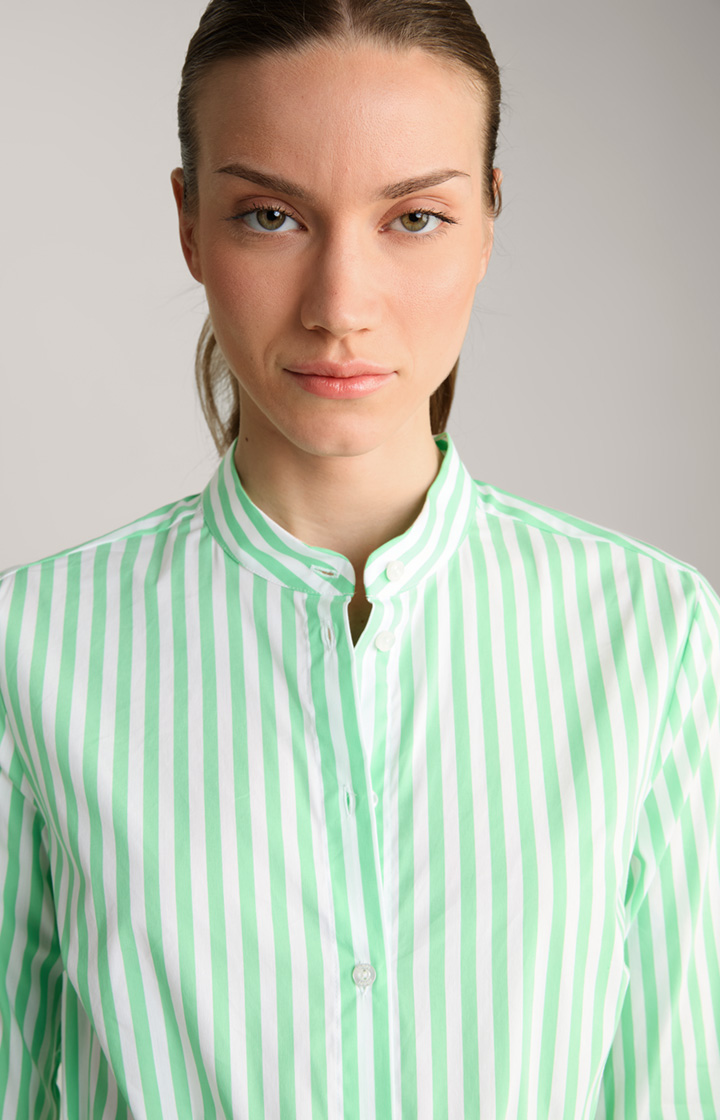 Shirt Dress in Green/White Stripes