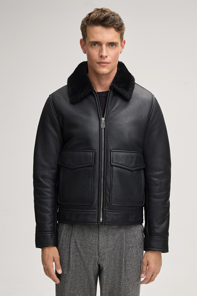 Boron Leather Jacket in Black