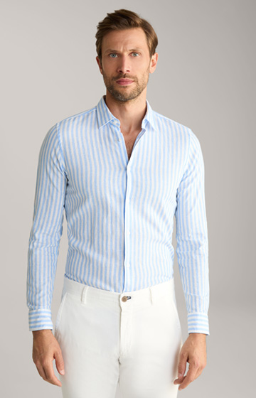 Pit Shirt in Light Blue/White Stripes