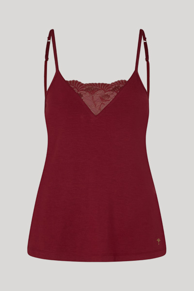 Jersey Top with Lace in Dark Red