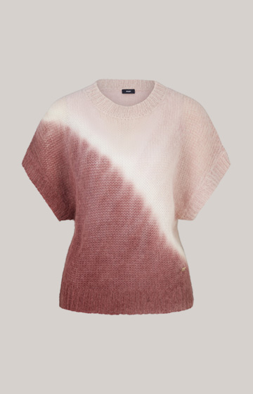 Sweter z mieszanki alpaki w kolorze różowo-ciemnoczerwonym