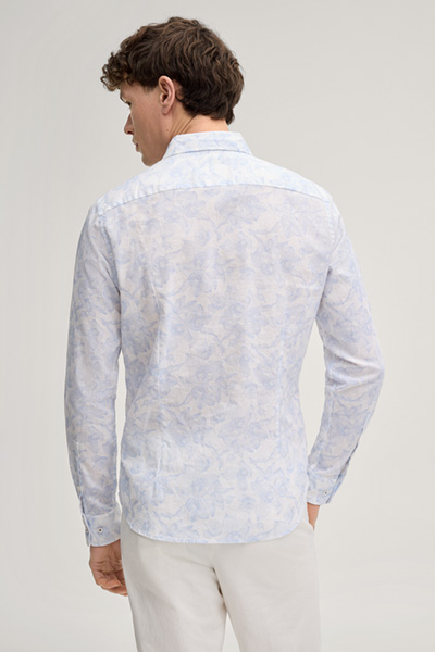 Hemd Pit in Weiß/Hellblau gemustert